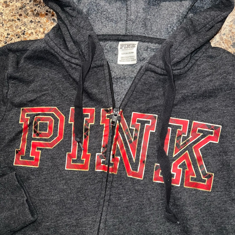PINK Victoria's Secret Gray Hoodie Jacket